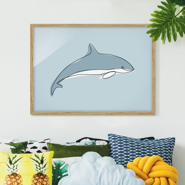 Børneværelse deco Dolphin Line Art
