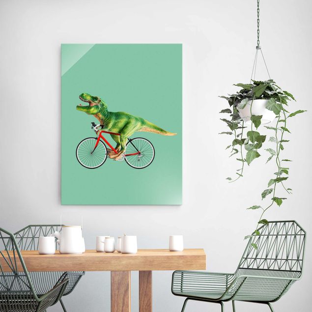køkken dekorationer Dinosaur With Bicycle