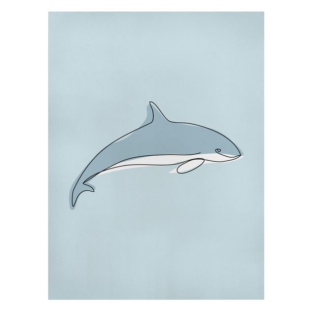 Billeder på lærred dyr Dolphin Line Art