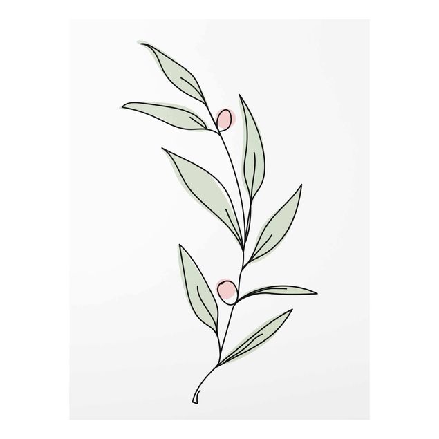 Billeder blomster Branch With Berries Line Art