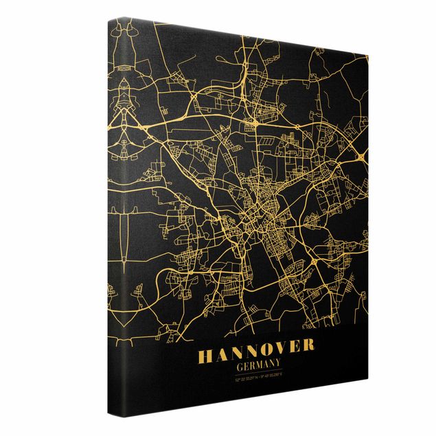 Billeder Hannover City Map - Classic Black