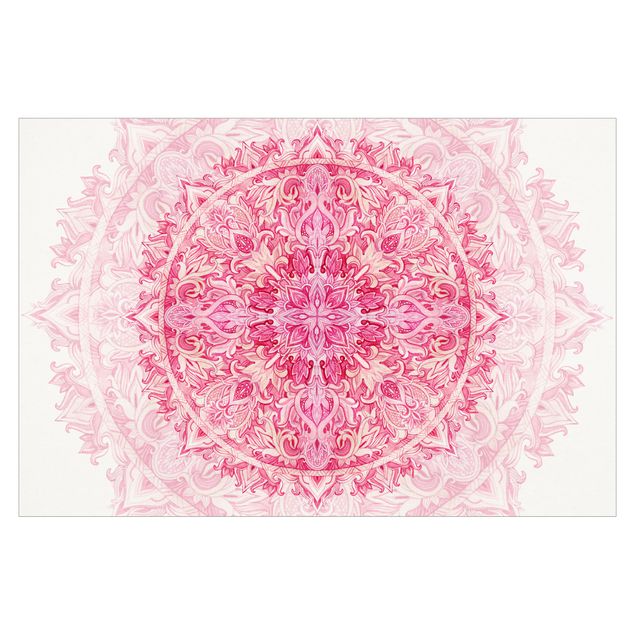 Tapet Mandala Watercolour Ornament Pink