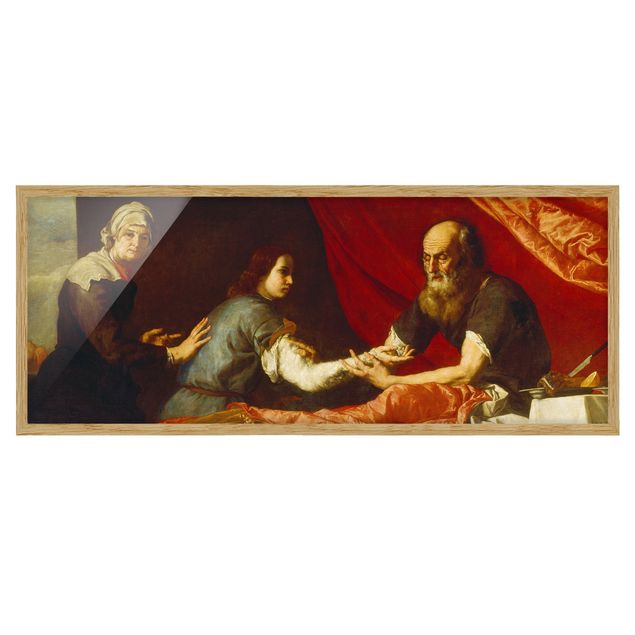 Billeder kunsttryk Jusepe De Ribera - Isaac Blessing Jacob
