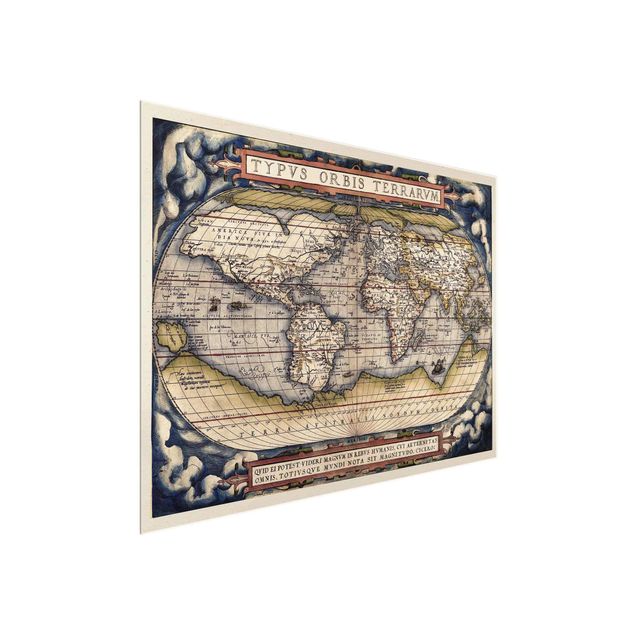 Billeder retro Historic World Map Typus Orbis Terrarum
