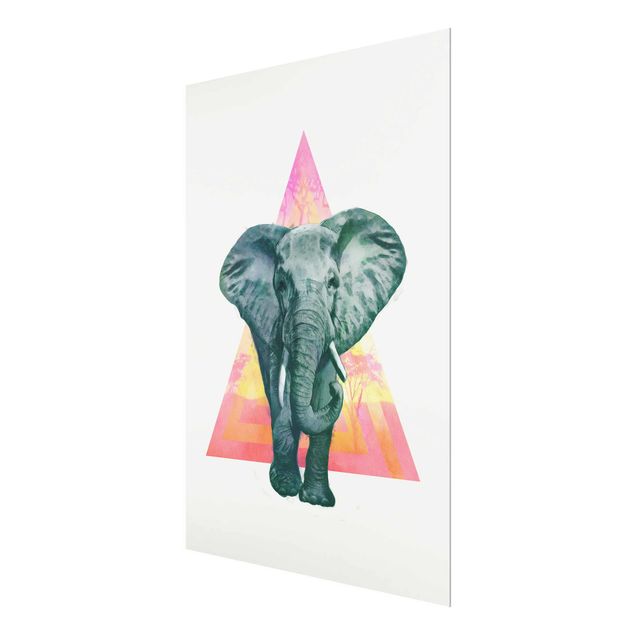 Billeder moderne Illustration Elephant Front Triangle Painting