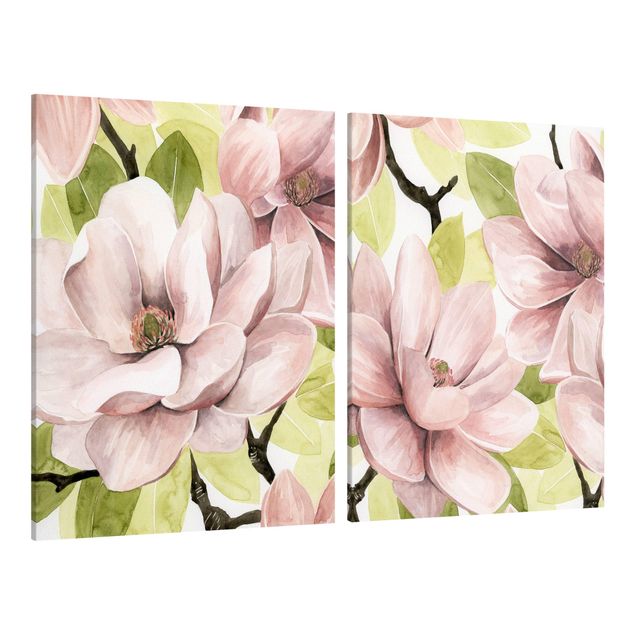 Billeder blomster Magnolia Blush Set I