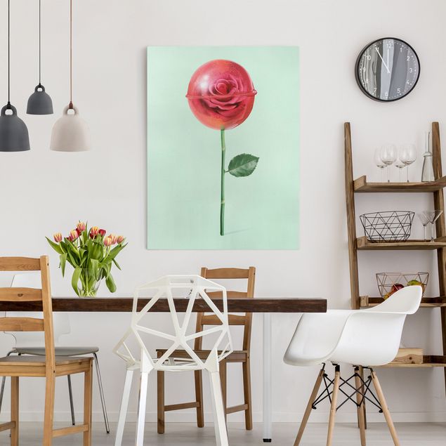 Billeder på lærred roser Rose With Lollipop