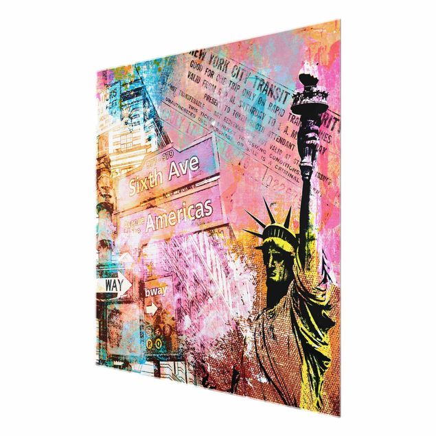 Glasbilleder ordsprog Sixth Avenue New York Collage