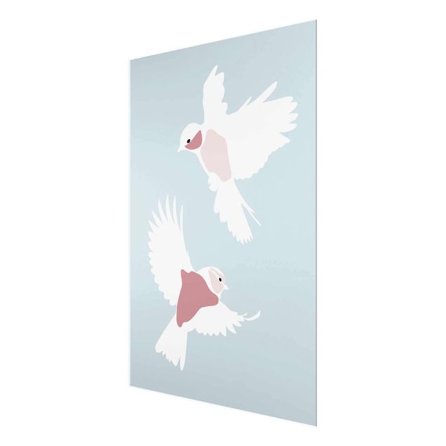 Billeder moderne Line Art Pigeons Pastel