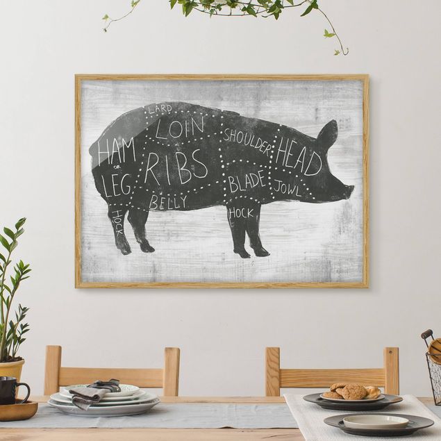 køkken dekorationer Butcher Board - Pig