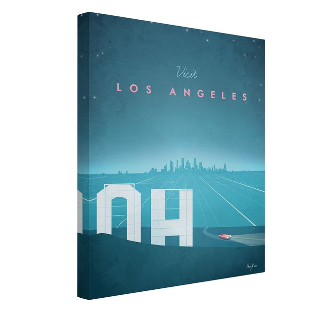Billeder på lærred kunsttryk Travel Poster - Los Angeles