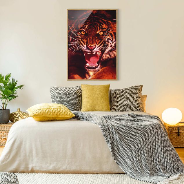 Indrammede plakater dyr Wild Tiger