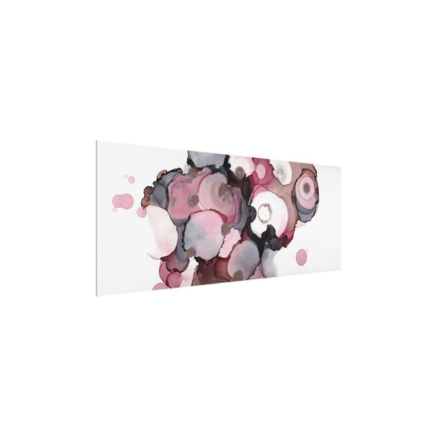 Billeder abstrakt Pink Beige Drops With Pink Gold