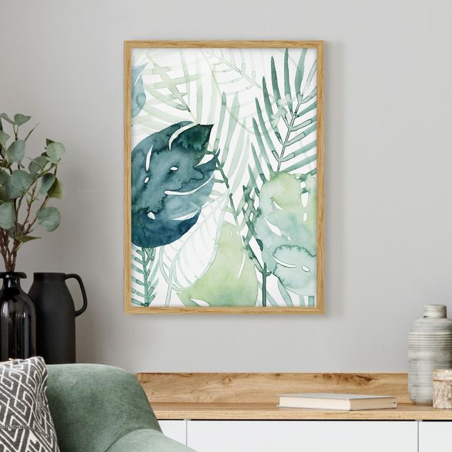 Indrammede plakater blomster Palm Fronds In Watercolour I