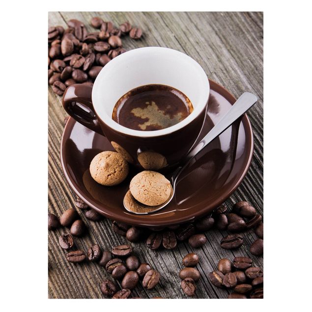 Billeder på lærred kaffe Coffee Mugs With Coffee Beans
