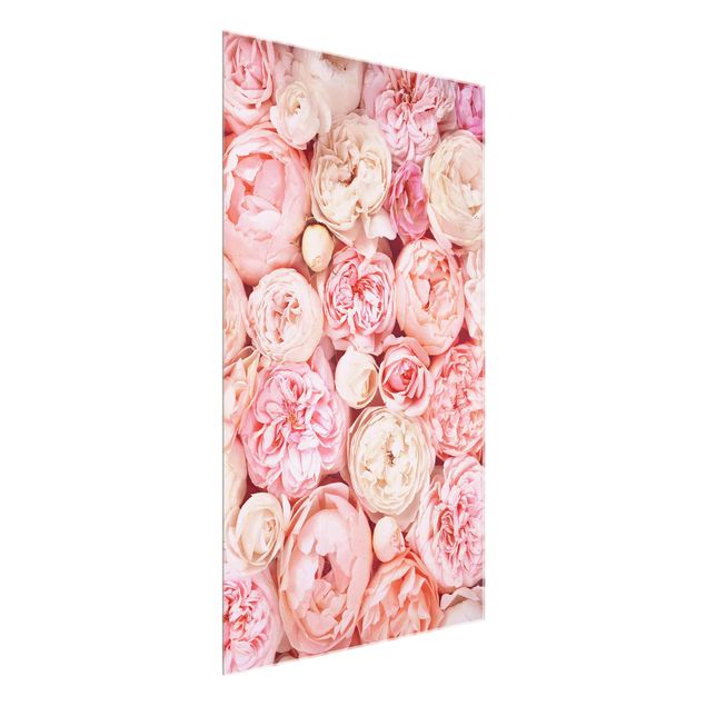 Glasbilleder blomster Roses Rosé Coral Shabby