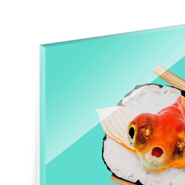 Billeder turkis Sushi With Goldfish