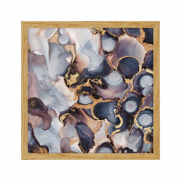 Billeder mønstre Marble Watercolour With Gold