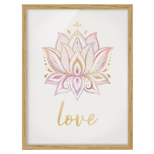 Billeder mandalas Lotus Illustration Love Gold Light Pink