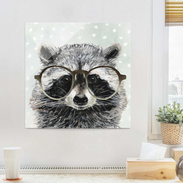 Børneværelse deco Animals With Glasses - Raccoon