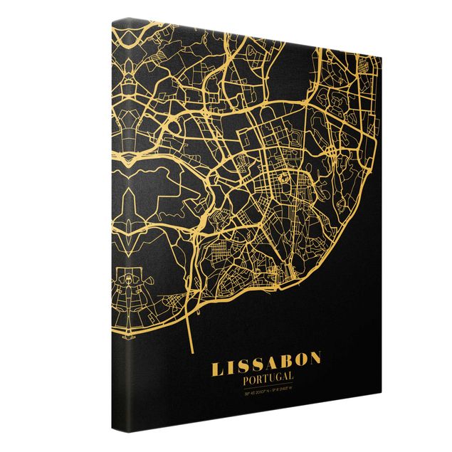 Billeder Lisbon City Map - Classic Black