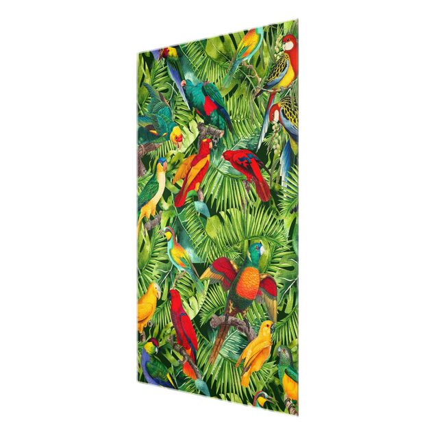 Billeder farvet Colourful Collage - Parrots In The Jungle