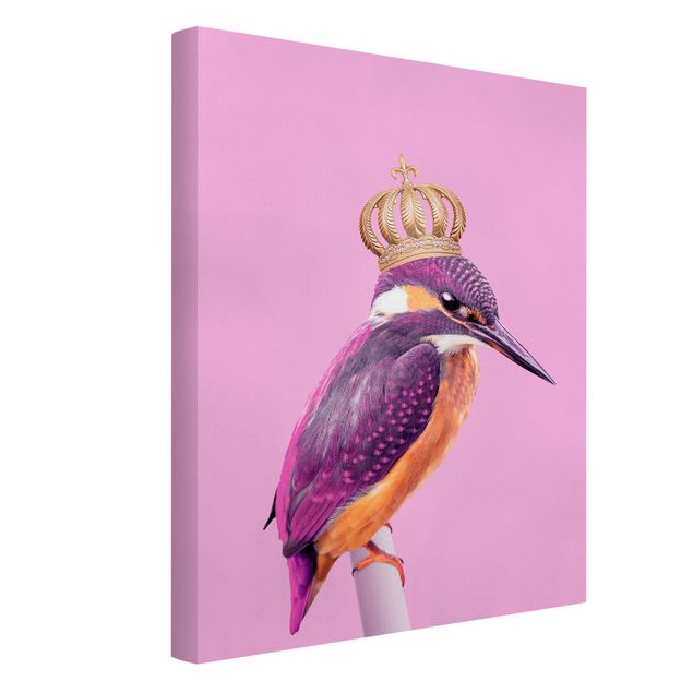 Billeder kunsttryk Pink Kingfisher With Crown