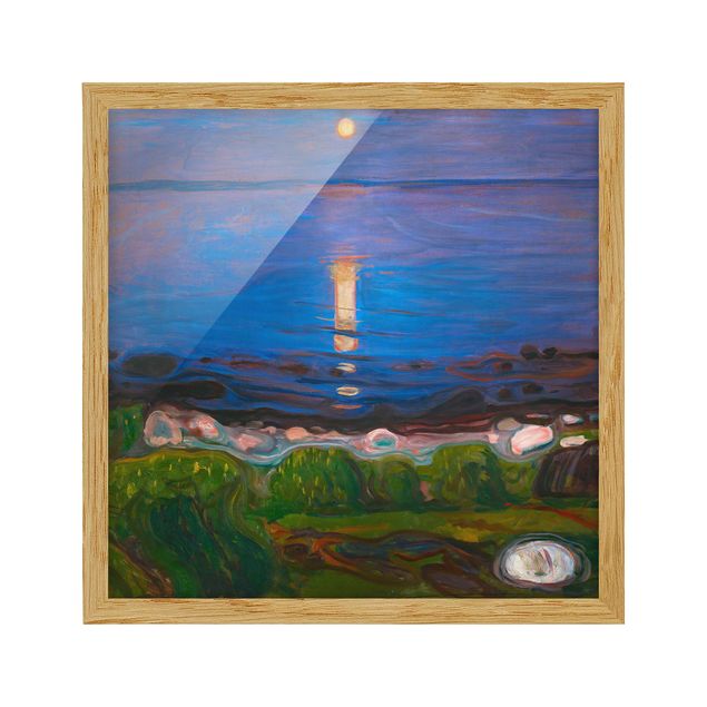 Kunst stilarter post impressionisme Edvard Munch - Summer Night By The Beach