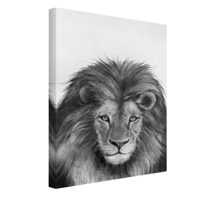 Billeder lions Illustration Lion Monochrome Painting