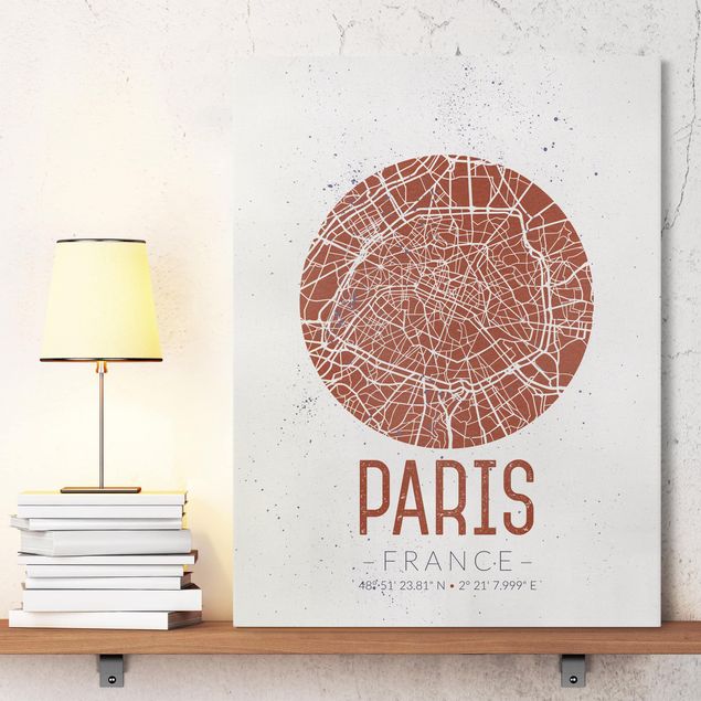 køkken dekorationer City Map Paris - Retro