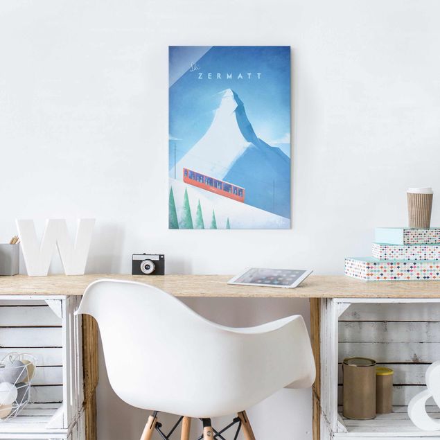 Glasbilleder bjerge Travel Poster - Zermatt