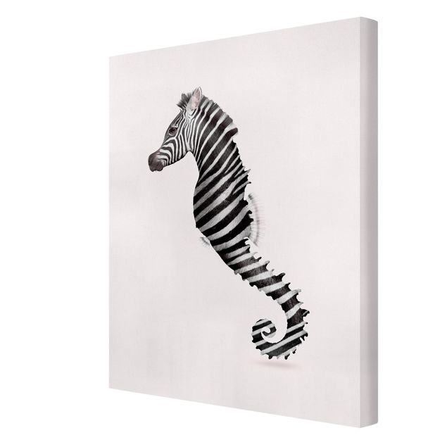 Billeder på lærred zebraer Seahorse With Zebra Stripes