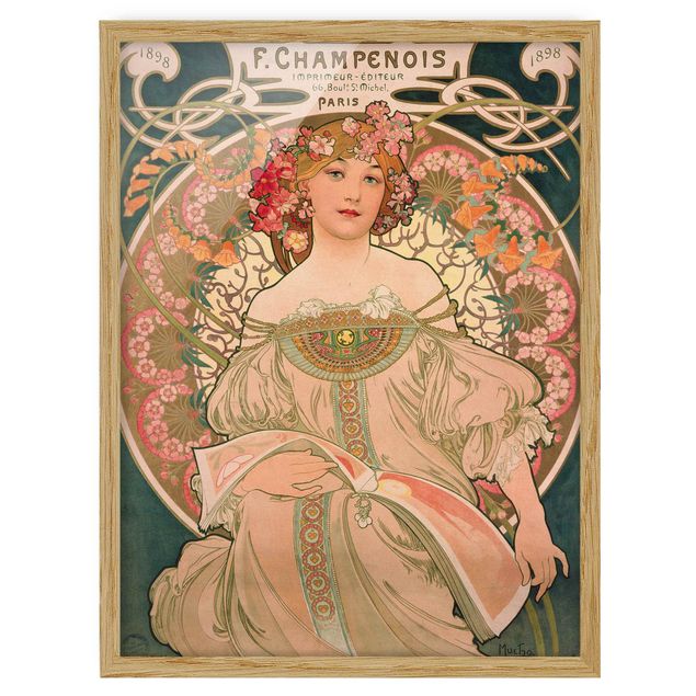 Indrammede plakater blomster Alfons Mucha - Poster For F. Champenois