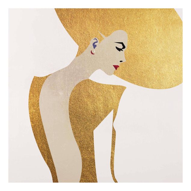 Billeder Kubistika Lady With Hat Golden