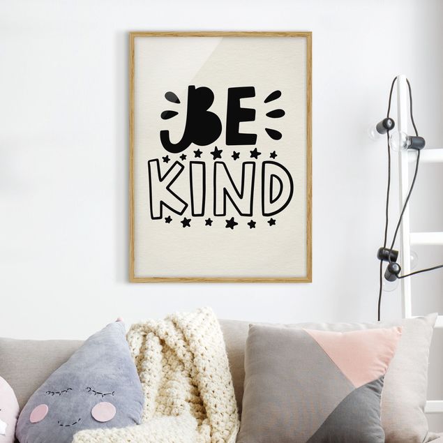 Indrammede plakater ordsprog Be Kind