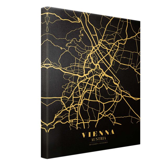 Billeder Vienna City Map - Classic Black
