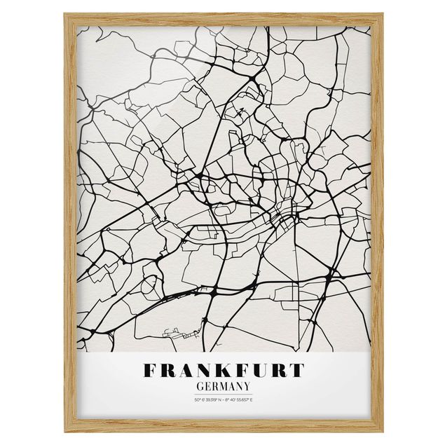 Indrammede plakater ordsprog Frankfurt City City Map - Classical