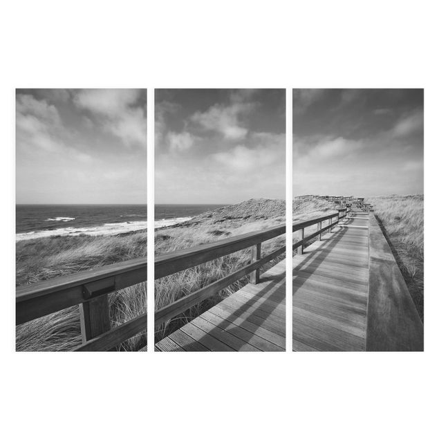 Billeder på lærred sort og hvid Stroll At The North Sea ll