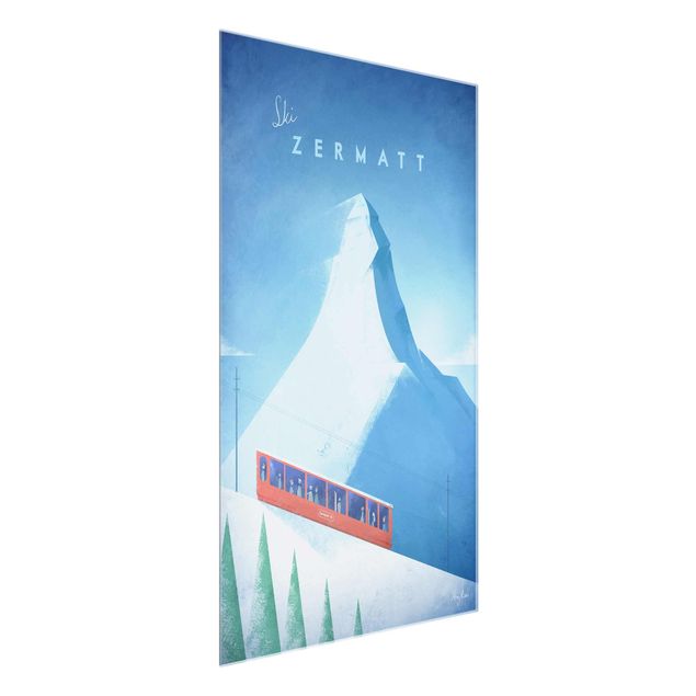 Glasbilleder landskaber Travel Poster - Zermatt