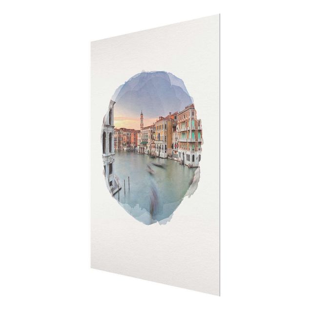 Billeder moderne WaterColours - Grand Canal View From The Rialto Bridge Venice
