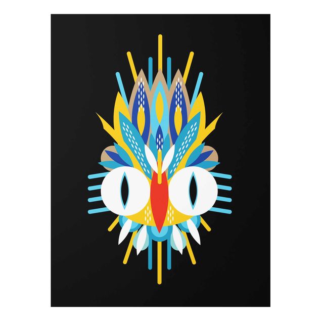 Billeder farvet Collage Ethno Mask - Bird Feathers