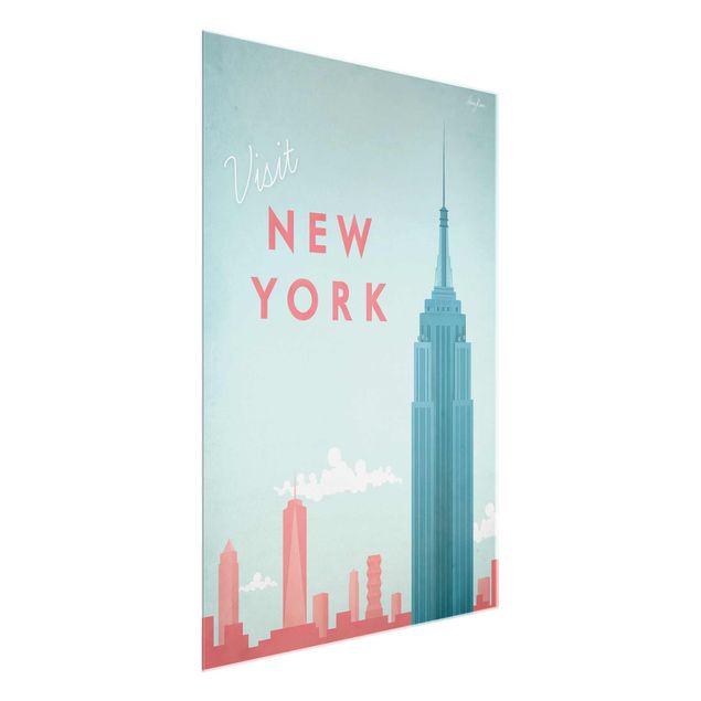 Glasbilleder arkitektur og skyline Travel Poster - New York