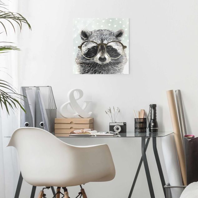 Glasbilleder dyr Animals With Glasses - Raccoon