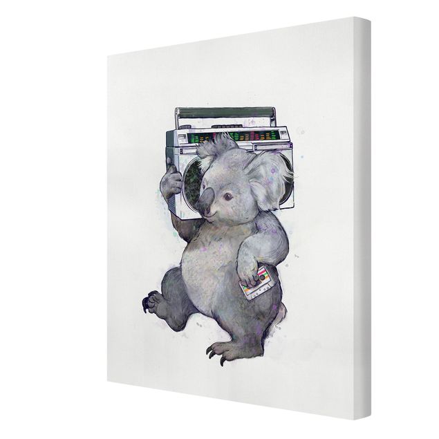 Billeder bjerge Illustration Koala With Radio Painting