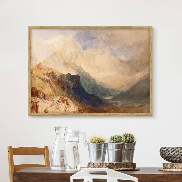 køkken dekorationer William Turner - View along an Alpine Valley, possibly the Val d'Aosta