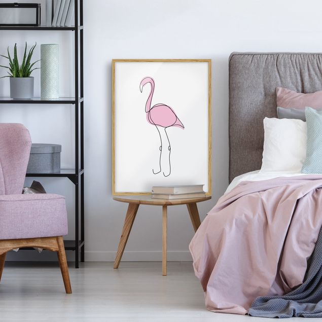 Billeder moderne Flamingo Line Art