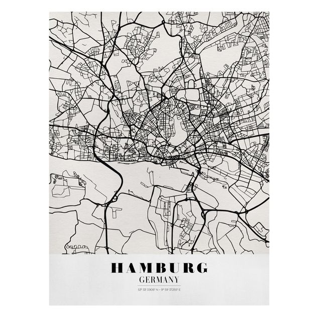 Billeder verdenskort Hamburg City Map - Classic