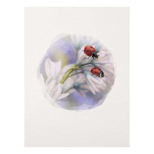 Billeder blomster Water Colours - Ladybug Couple