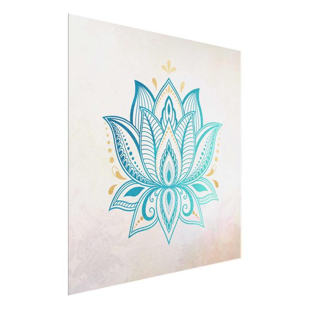 Billeder mønstre Lotus Illustration Mandala Gold Blue
