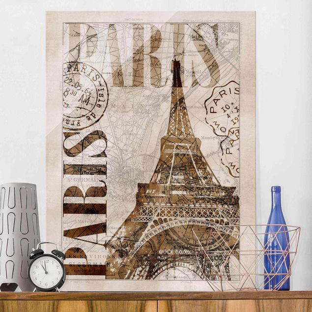 køkken dekorationer Shabby Chic Collage - Paris
